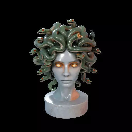 1994  Medusa Gorgon Head 3D Model  magic 3D print model_3
