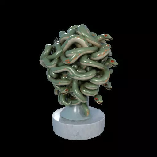 1994  Medusa Gorgon Head 3D Model  magic 3D print model_6