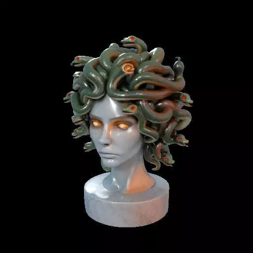 1994  Medusa Gorgon Head 3D Model  magic 3D print model_24