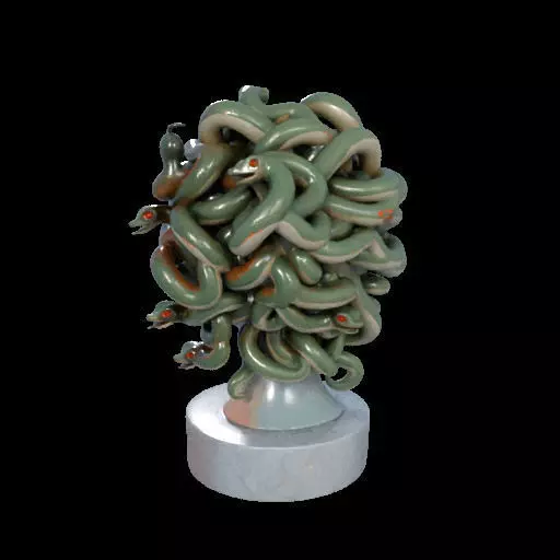 1994  Medusa Gorgon Head 3D Model  magic 3D print model_12