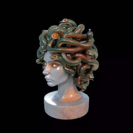 1994  Medusa Gorgon Head 3D Model  magic 3D print model_22