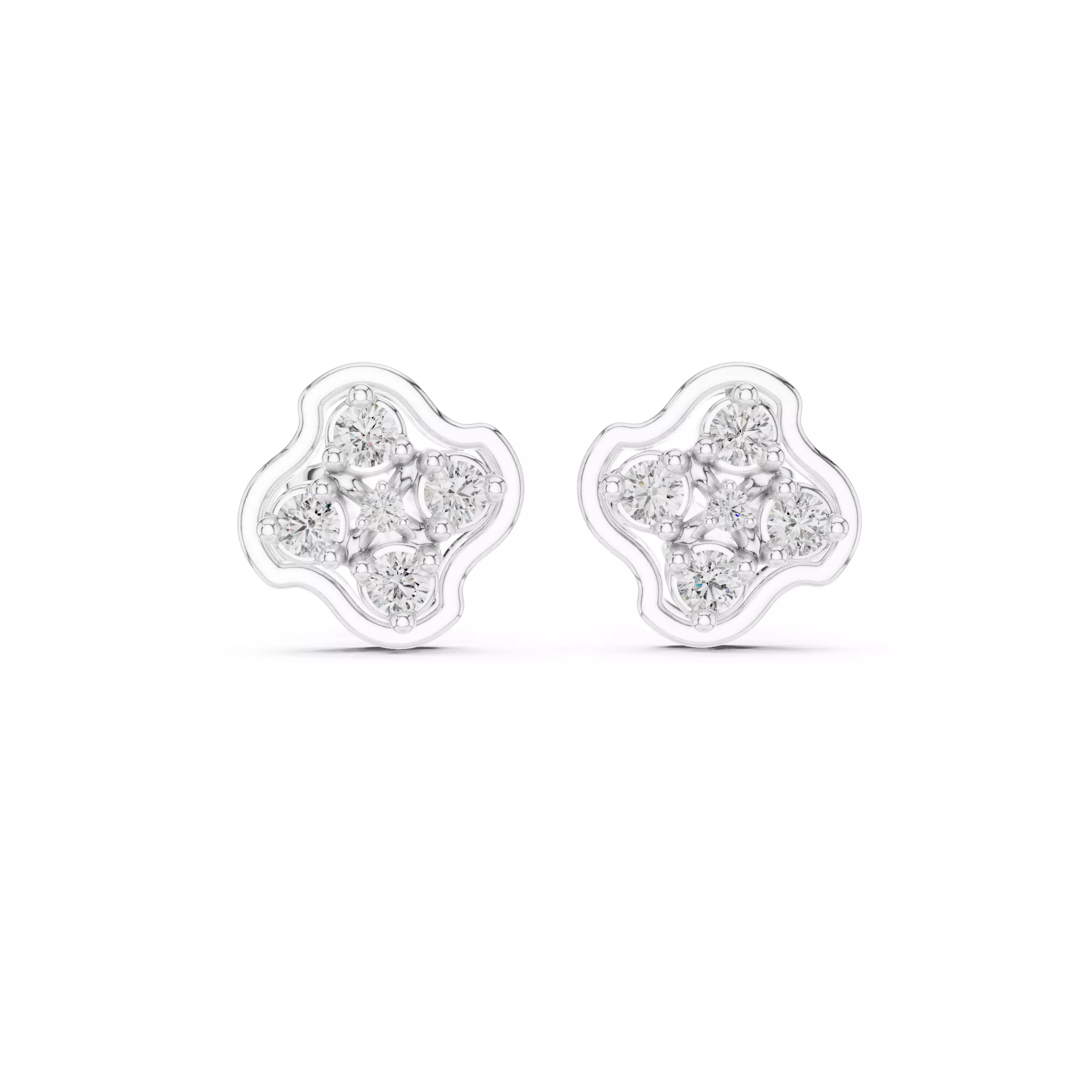 Diamond Studs Earrings 3dm stl renders animation videos details 3D print model_7