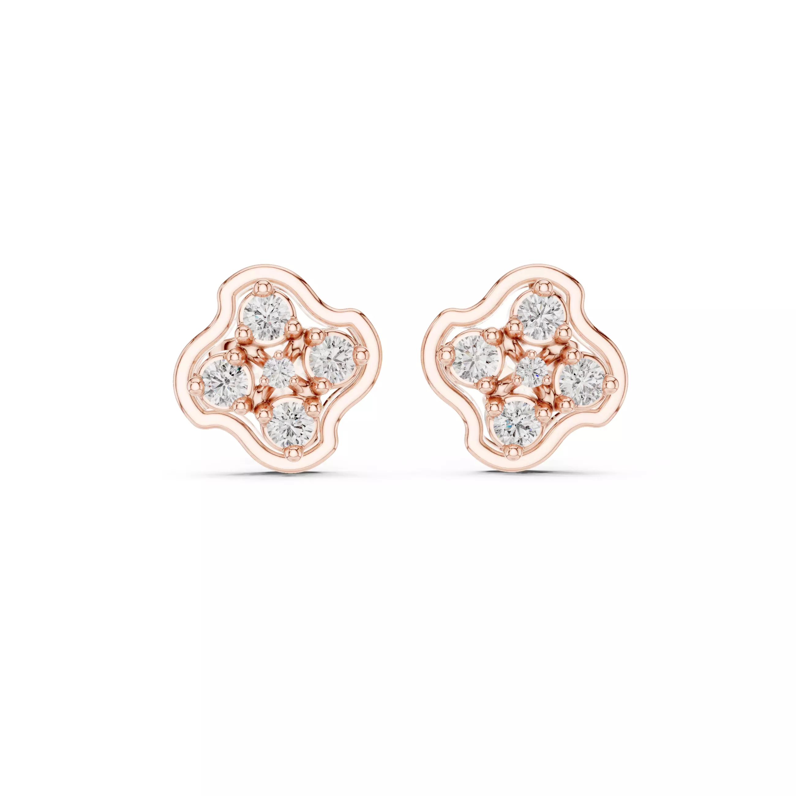 Diamond Studs Earrings 3dm stl renders animation videos details 3D print model_0