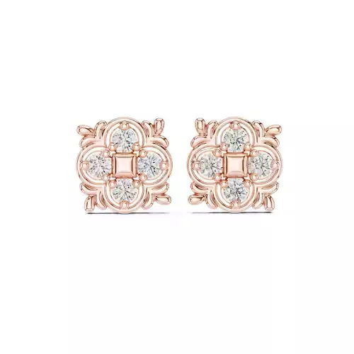 Diamond Studs Earrings 3dm stl renders animation videos details