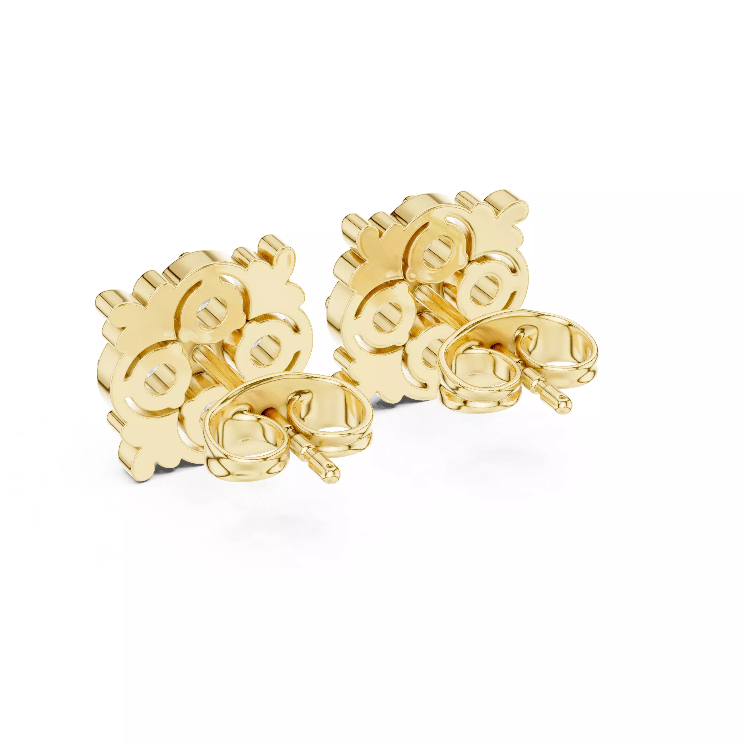 Diamond Studs Earrings 3dm stl renders animation videos details 3D print model_9