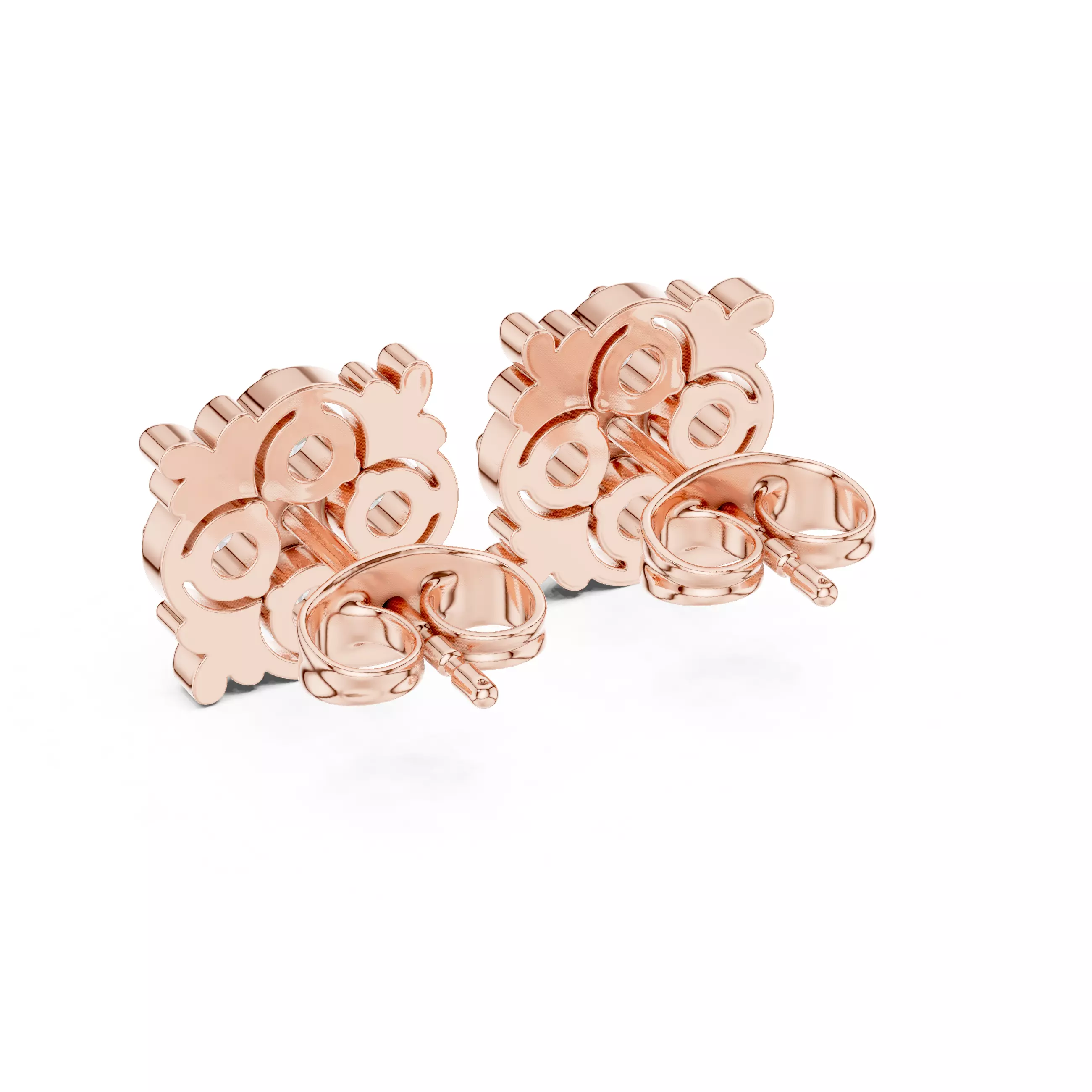 Diamond Studs Earrings 3dm stl renders animation videos details 3D print model_4