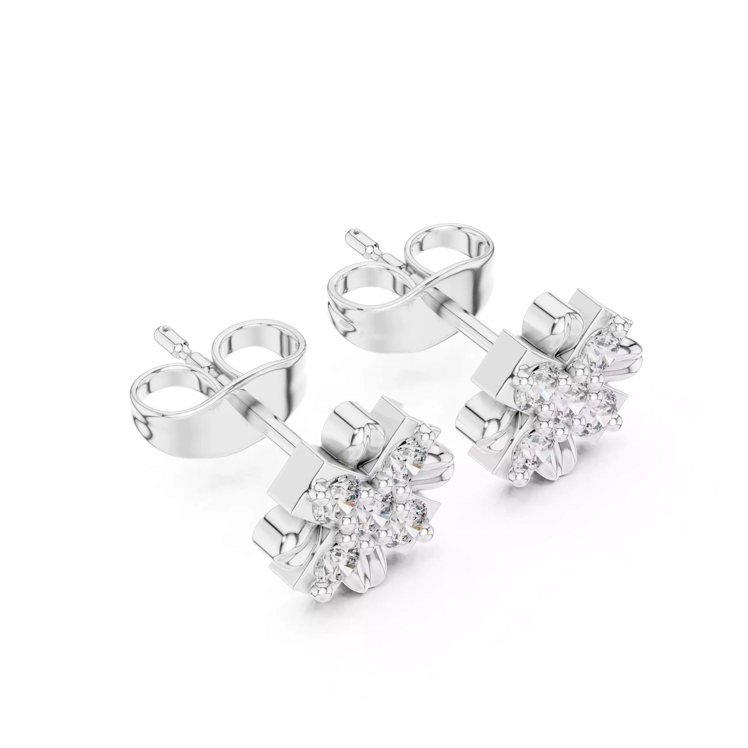 Diamond Studs Earrings 3dm stl renders animation videos details 3D print model_5