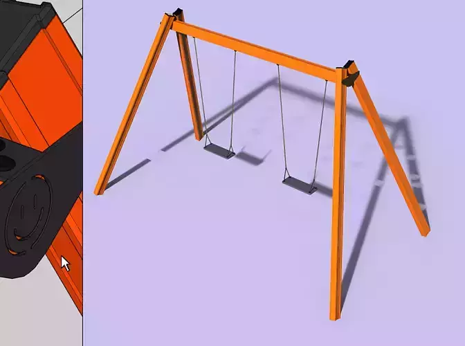 Playground Swing Modern Iron Steel Free Child Children Outdoor