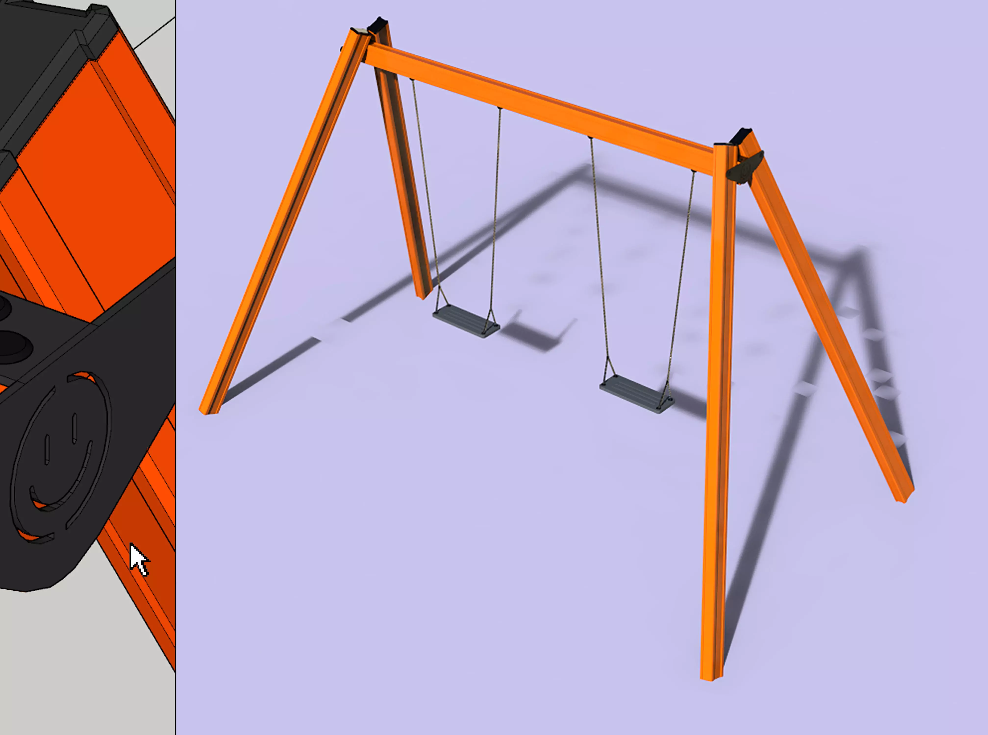 Playground Swing Modern Iron Steel Free Child Children Outdoor Free low-poly 3D model