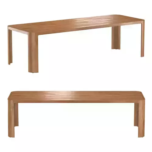 Sedona Teak Rectangular Dining Table 3D model