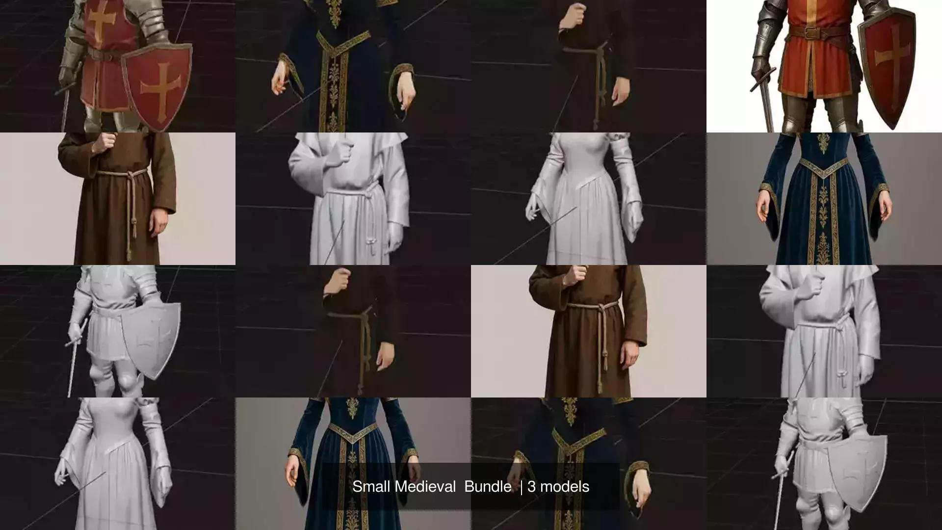 Small Medieval  Bundle  3D Model Collection_0