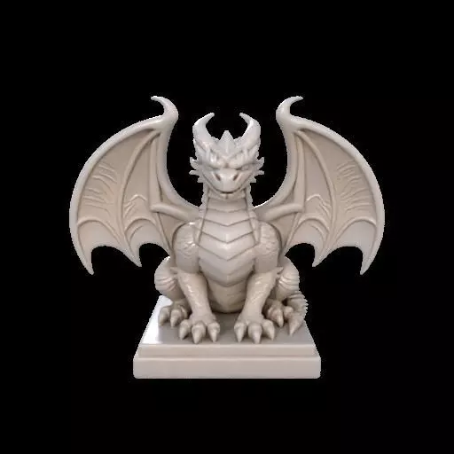 1995Menacing Fairytale Dragon in Ivory magic 3D print model