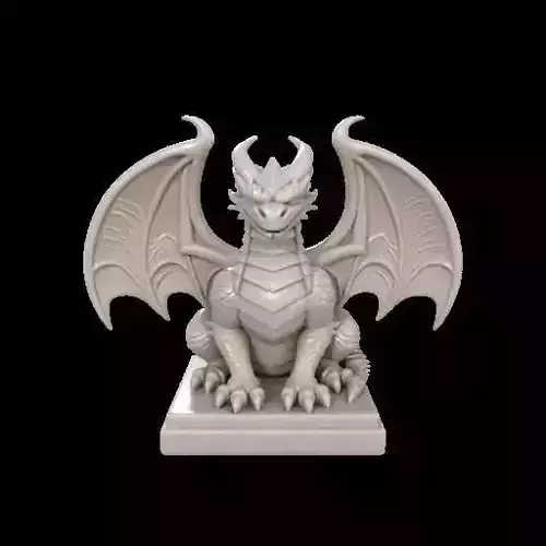 1995Menacing Fairytale Dragon in Ivory  magic