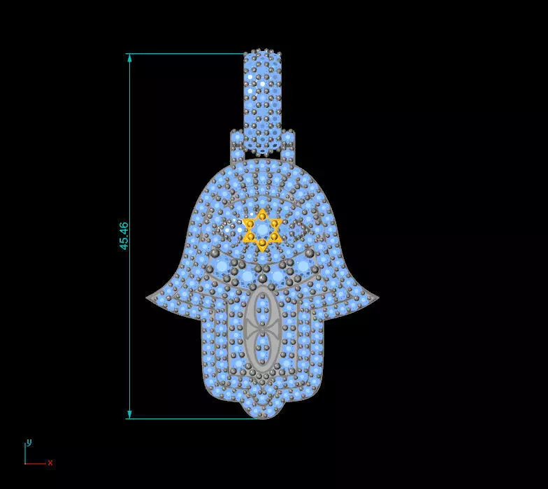 Hamsa Hand pendant 3D print model_5