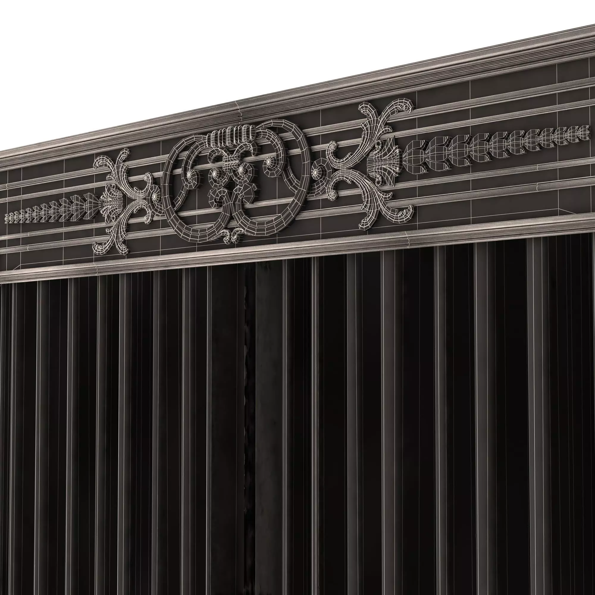Cornice Classic Curtain 019 Low-poly 3D model_10