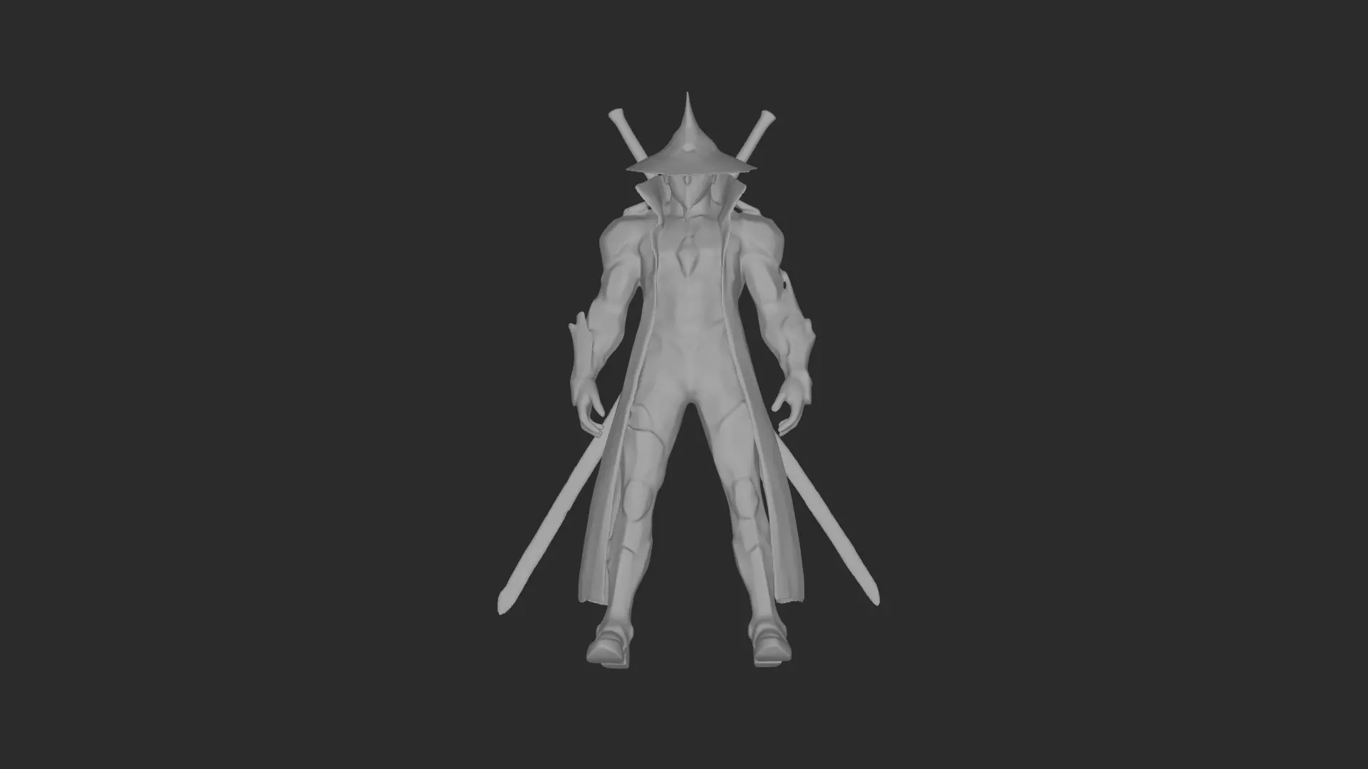 Futuristic Samurai Mecha Warrior 3D model_2