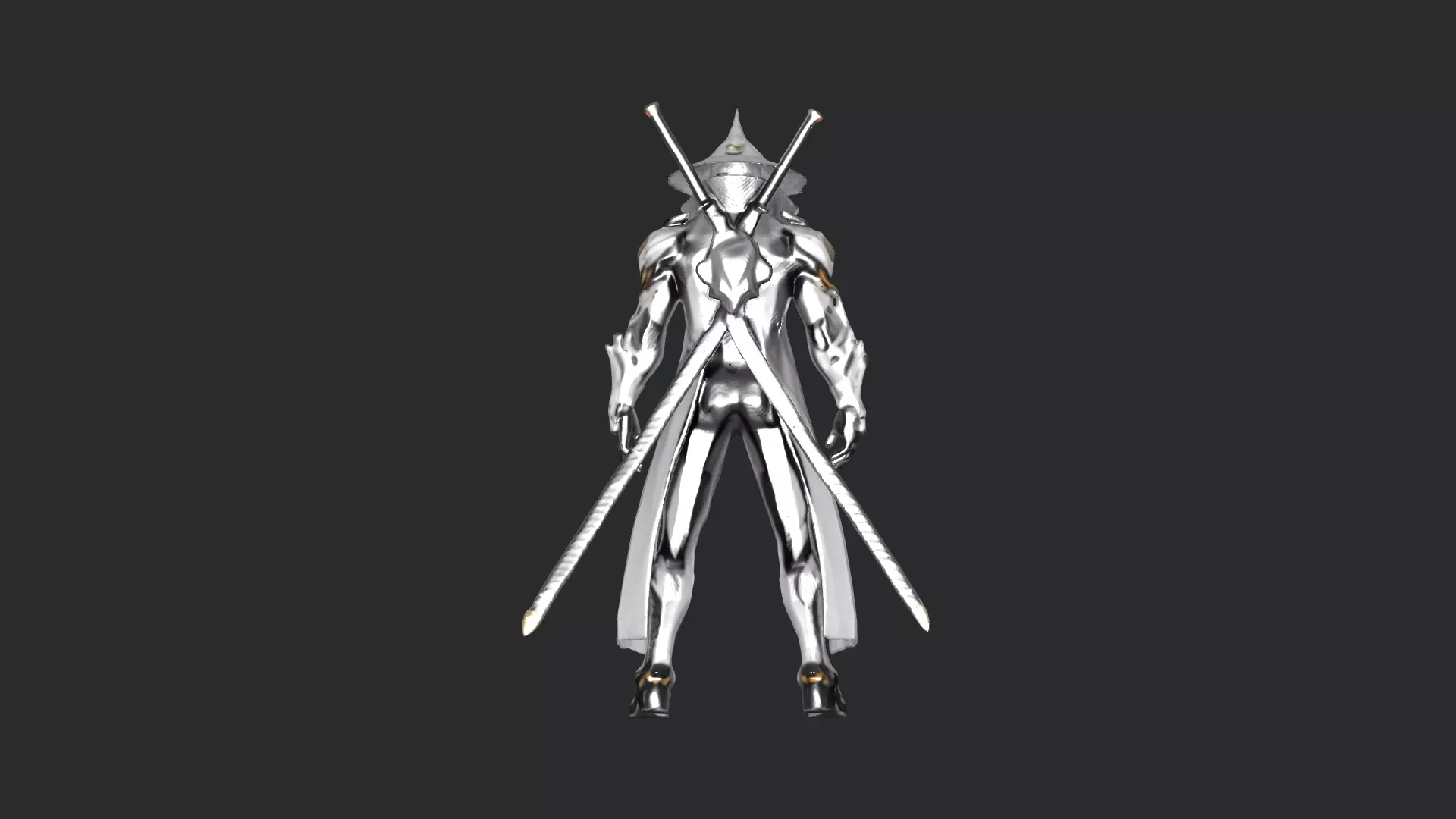Futuristic Samurai Mecha Warrior 3D model_6