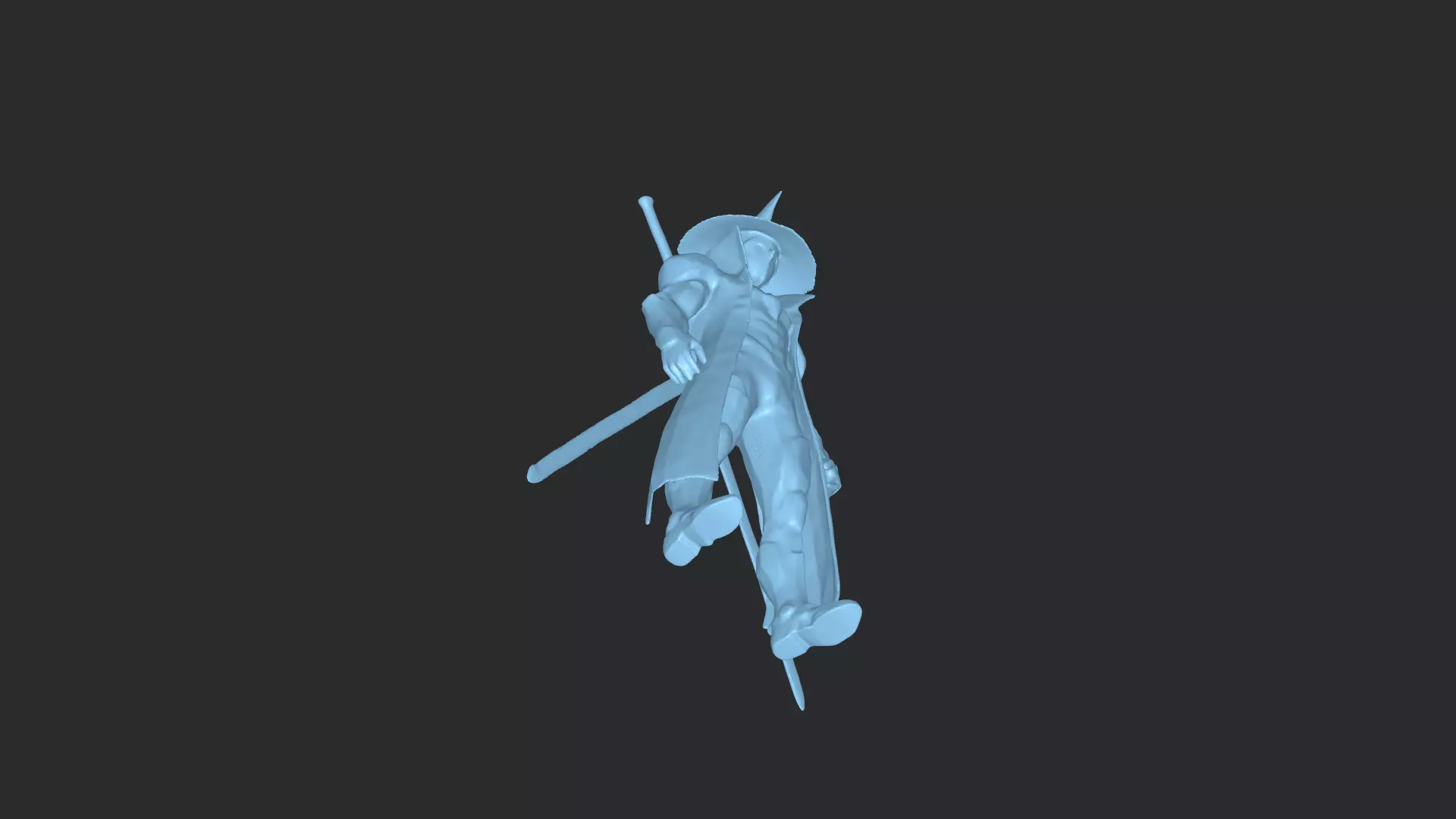Futuristic Samurai Mecha Warrior 3D model_9