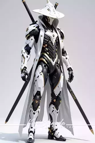 Futuristic Samurai Mecha Warrior