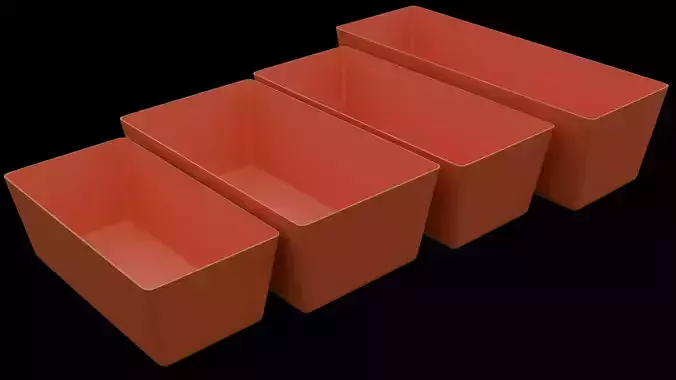 Rectangular-shaped form Low-poly 3D model