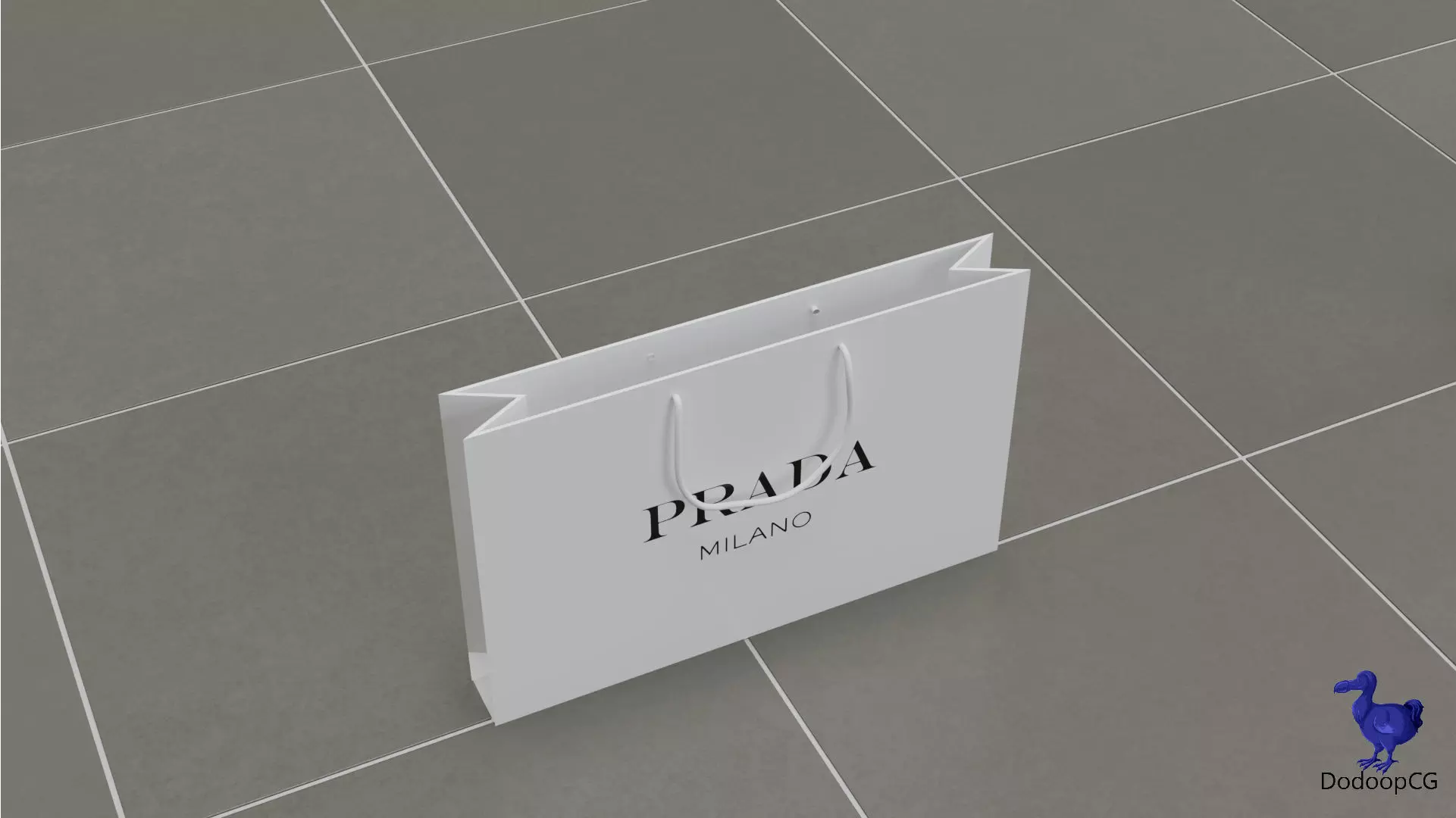 Prada Shopping Bag - Luxury 3D Packaging Model Low-poly 3D model_13