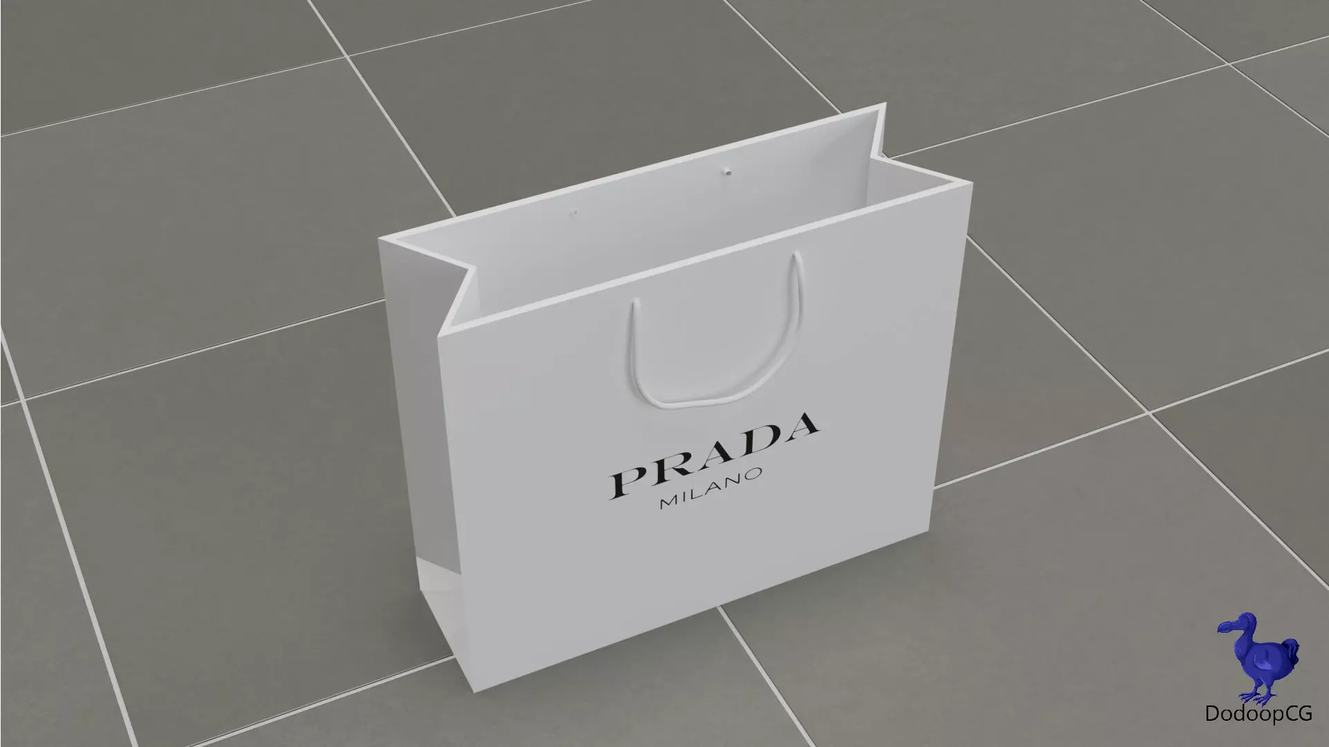 Prada Shopping Bag - Luxury 3D Packaging Model Low-poly 3D model_18