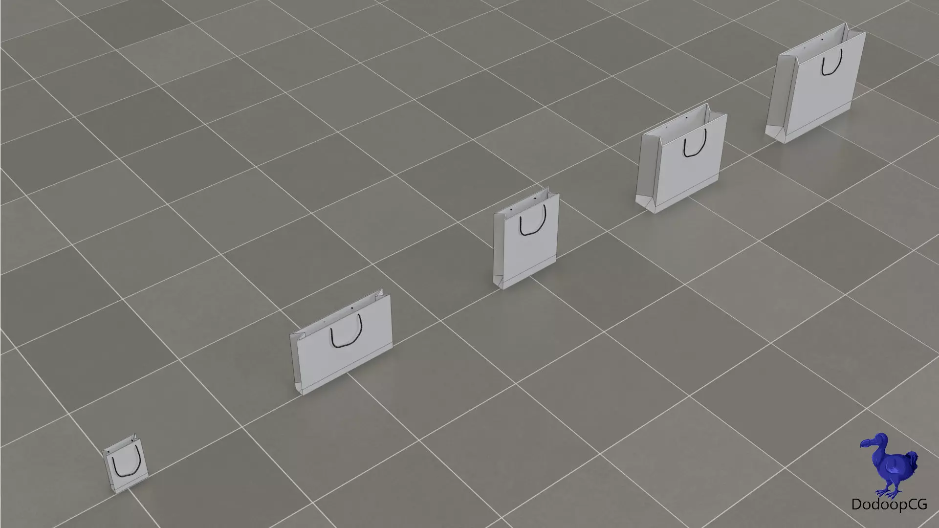 Prada Shopping Bag - Luxury 3D Packaging Model Low-poly 3D model_5