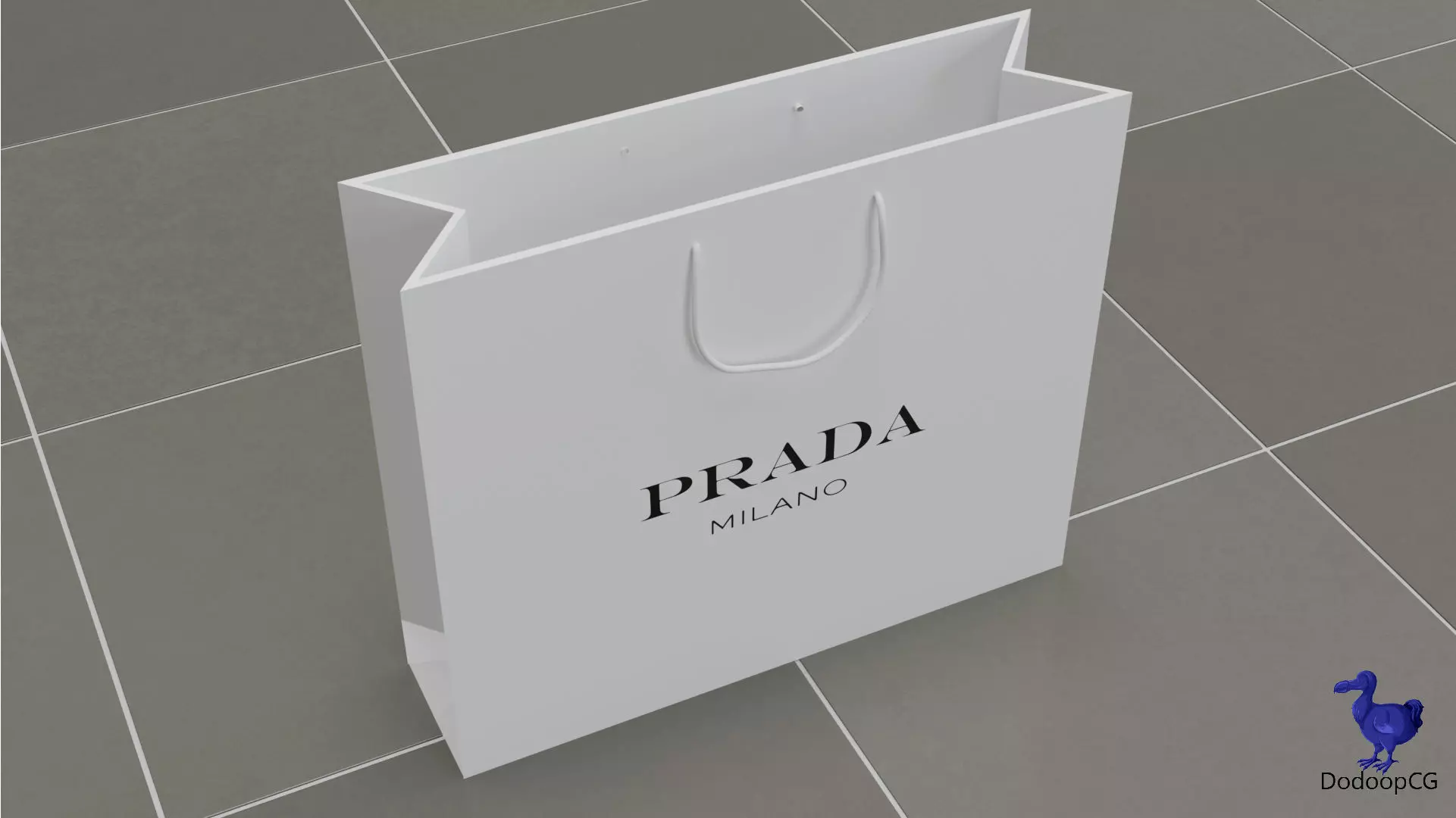 Prada Shopping Bag - Luxury 3D Packaging Model Low-poly 3D model_20