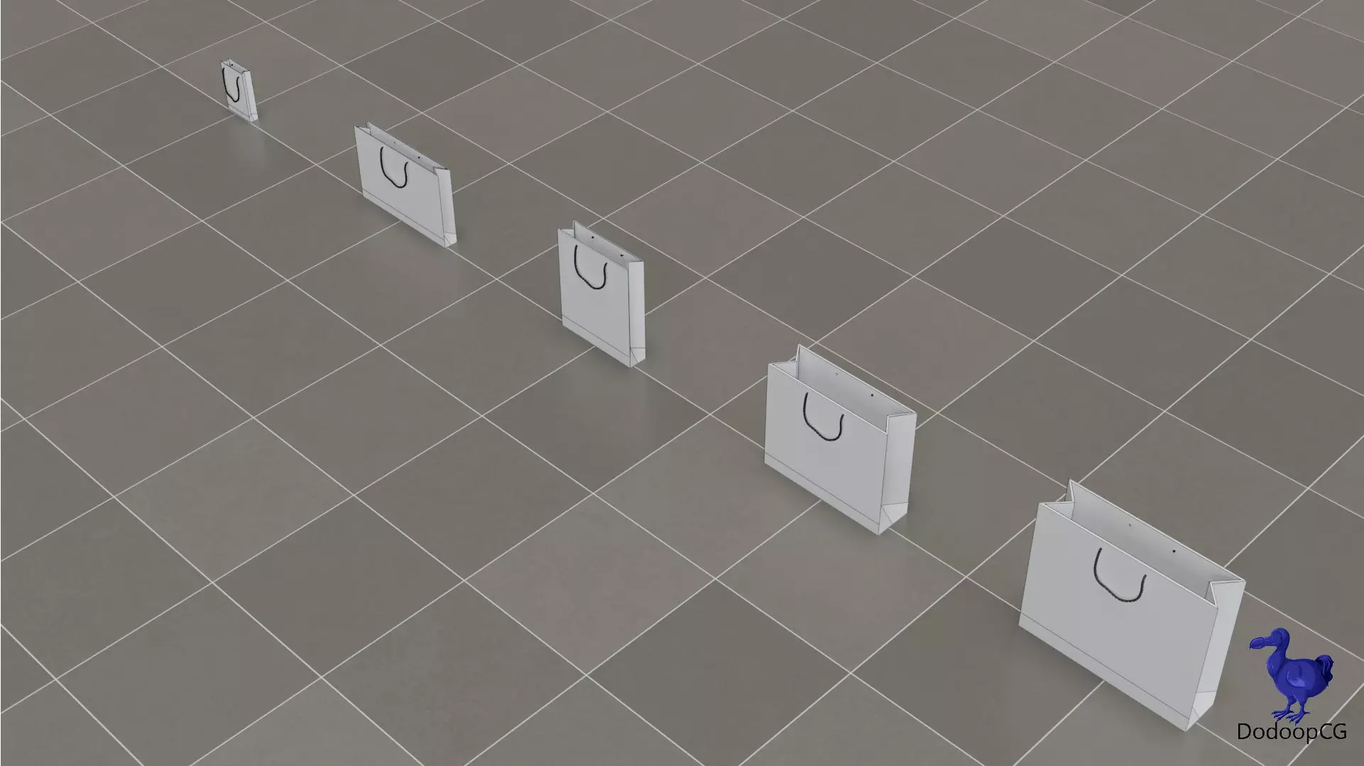 Prada Shopping Bag - Luxury 3D Packaging Model Low-poly 3D model_7