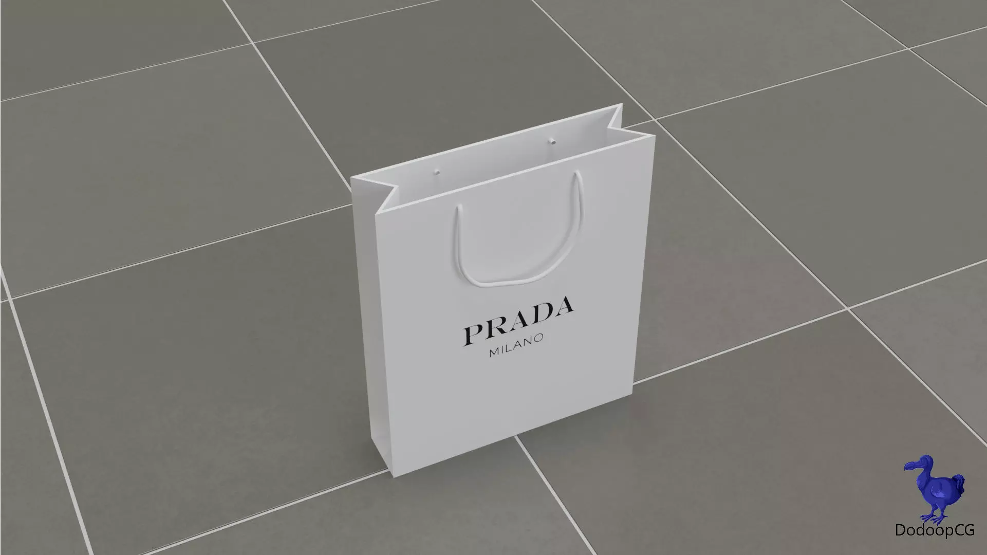 Prada Shopping Bag - Luxury 3D Packaging Model Low-poly 3D model_16