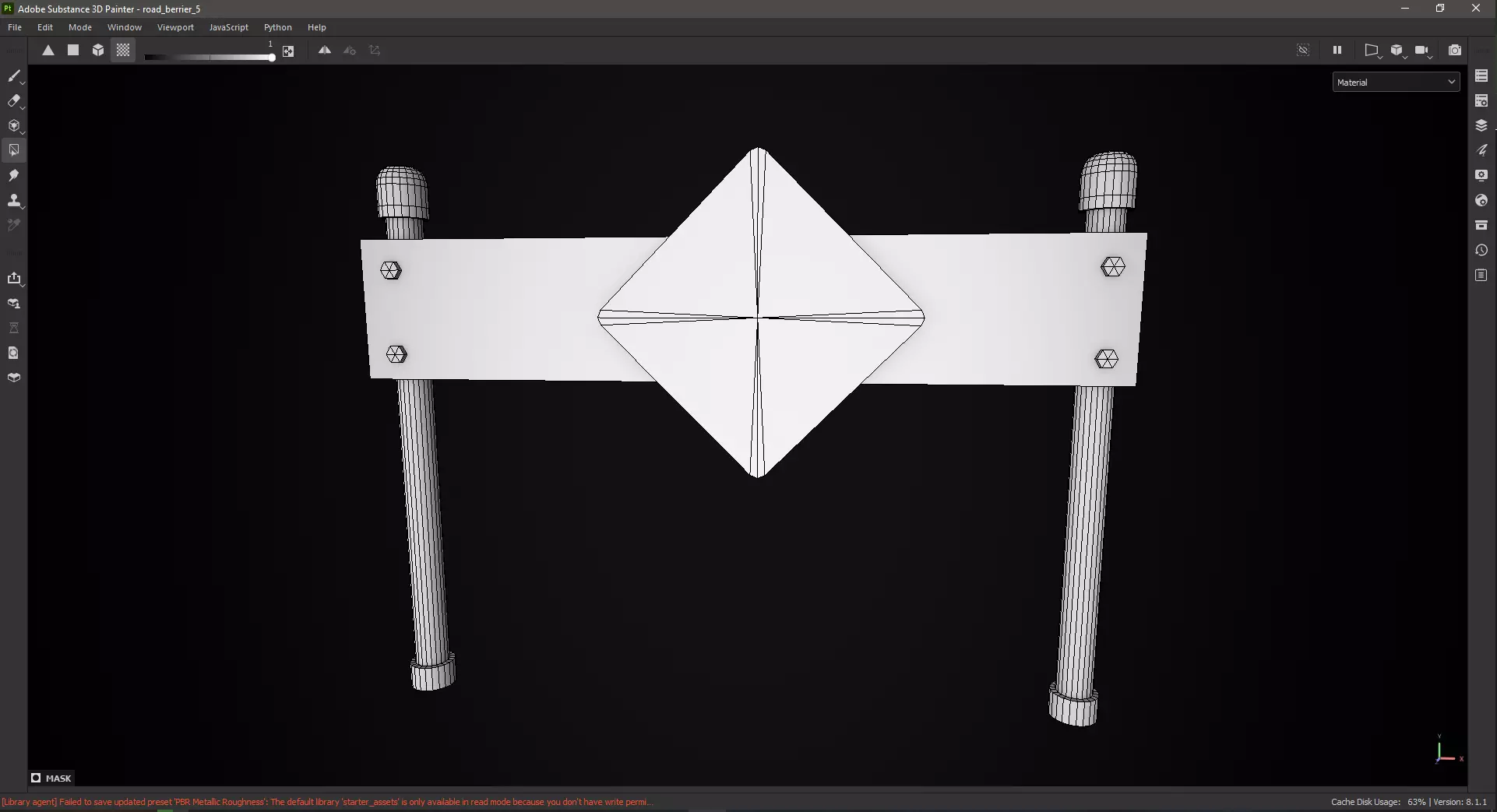 Construction Barrier Low Poly PBR Game Ready 3D Model Free low-poly 3D model_3