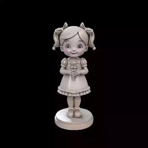 Springtime Blossom Cheerful Girl Doll Figurine