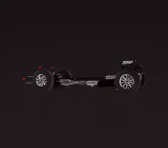 Car Chassis Low-poly 3D model 6