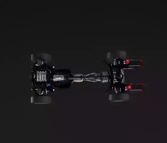 Car Chassis Low-poly 3D model 4