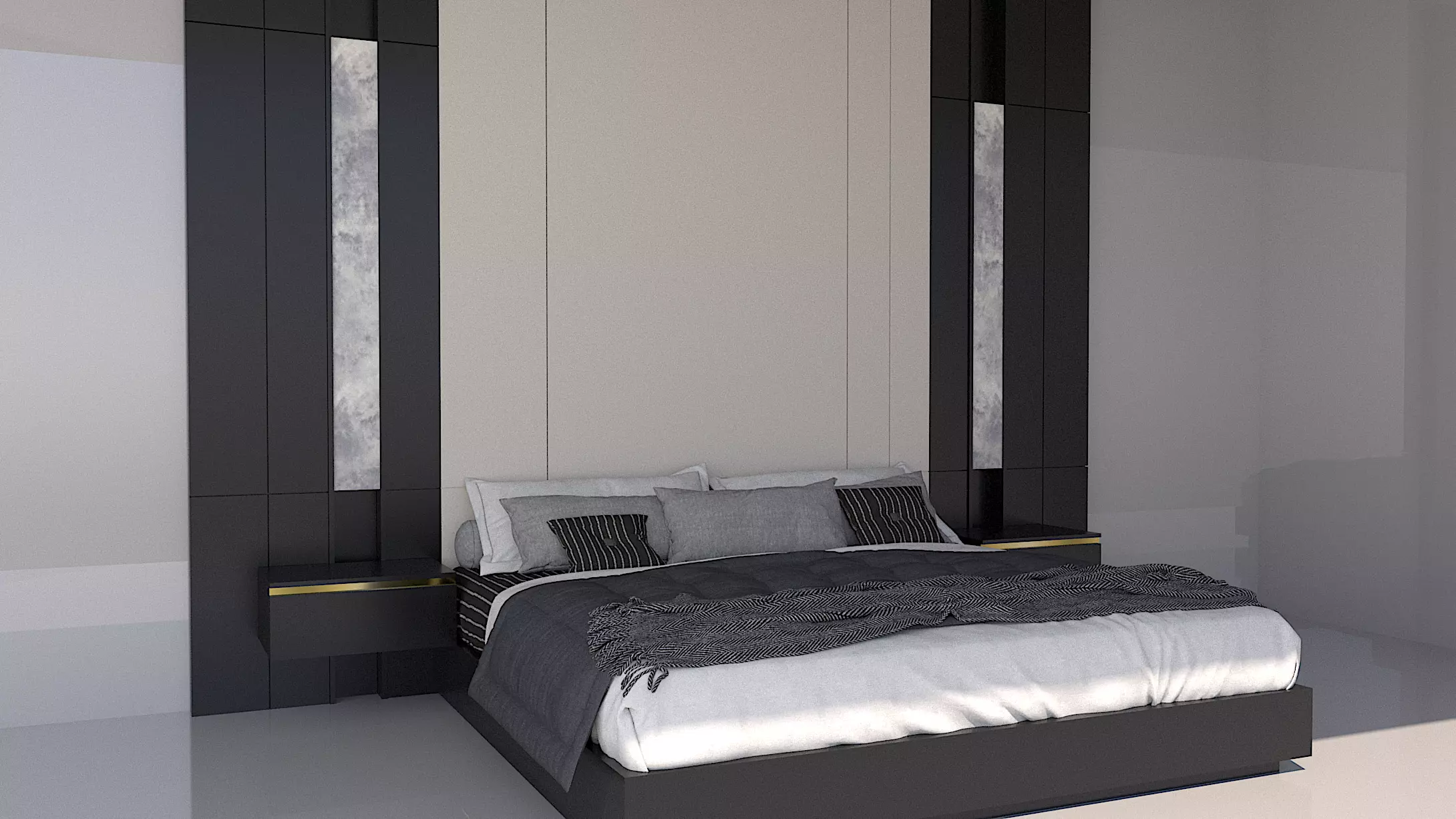 Shadow line Elegance Bed Set - Twilight 3D model_10