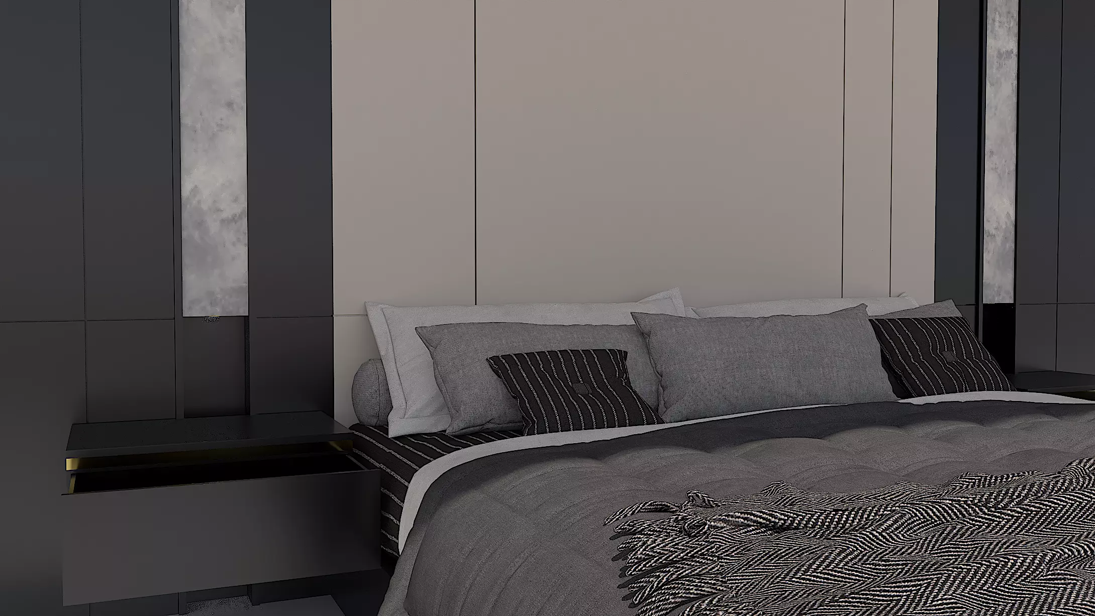 Shadow line Elegance Bed Set - Twilight 3D model_6