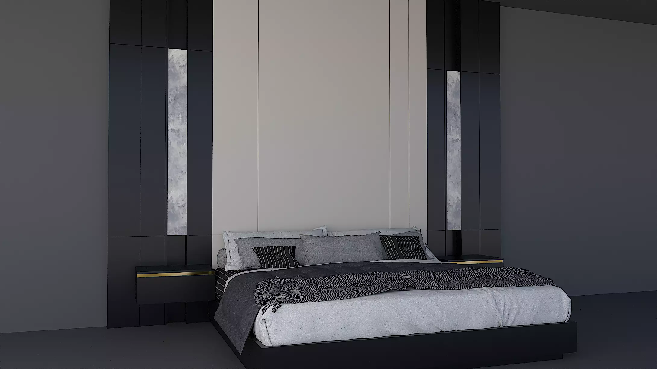 Shadow line Elegance Bed Set - Twilight 3D model_8