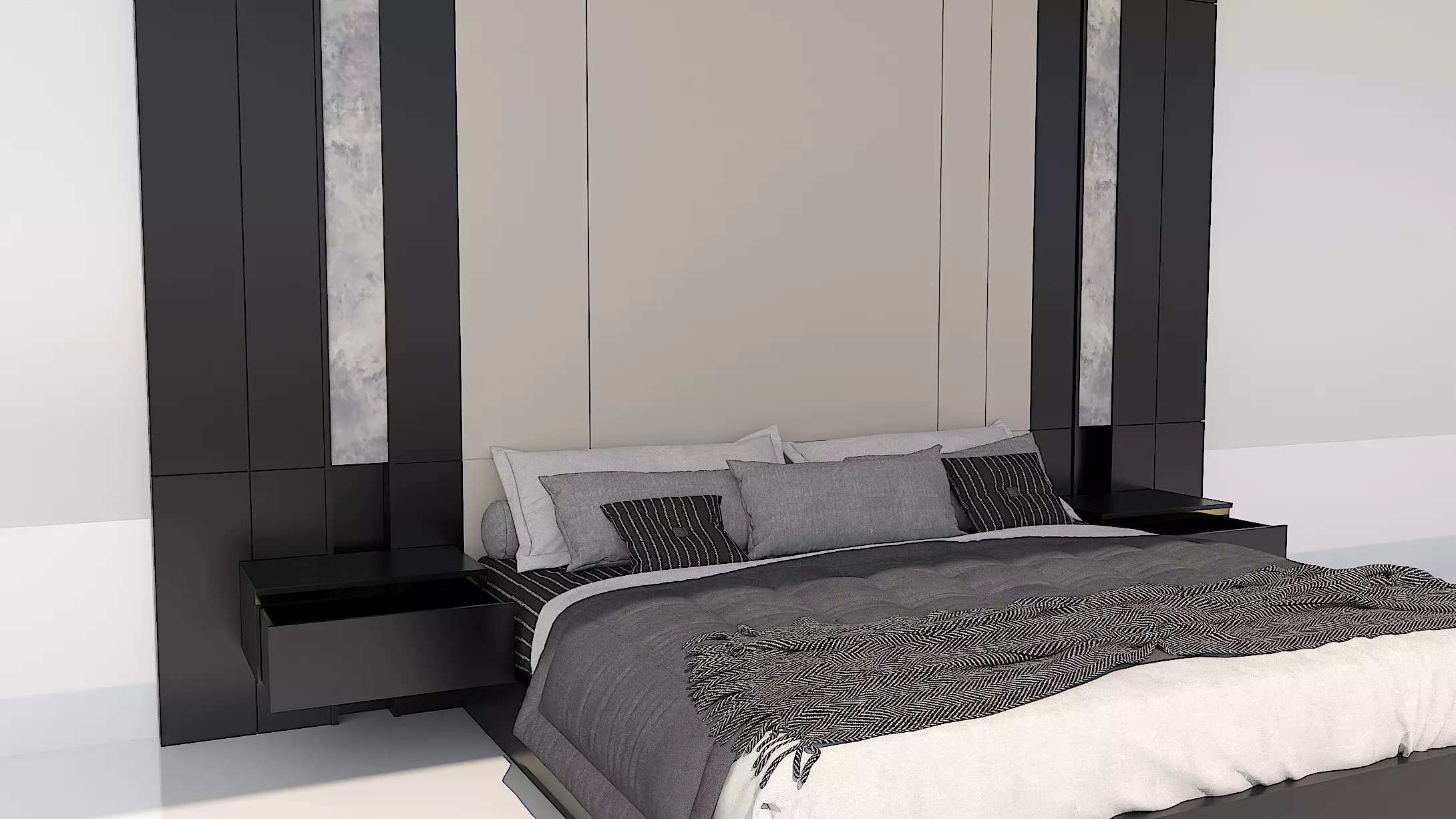 Shadow line Elegance Bed Set - Twilight 3D model_5