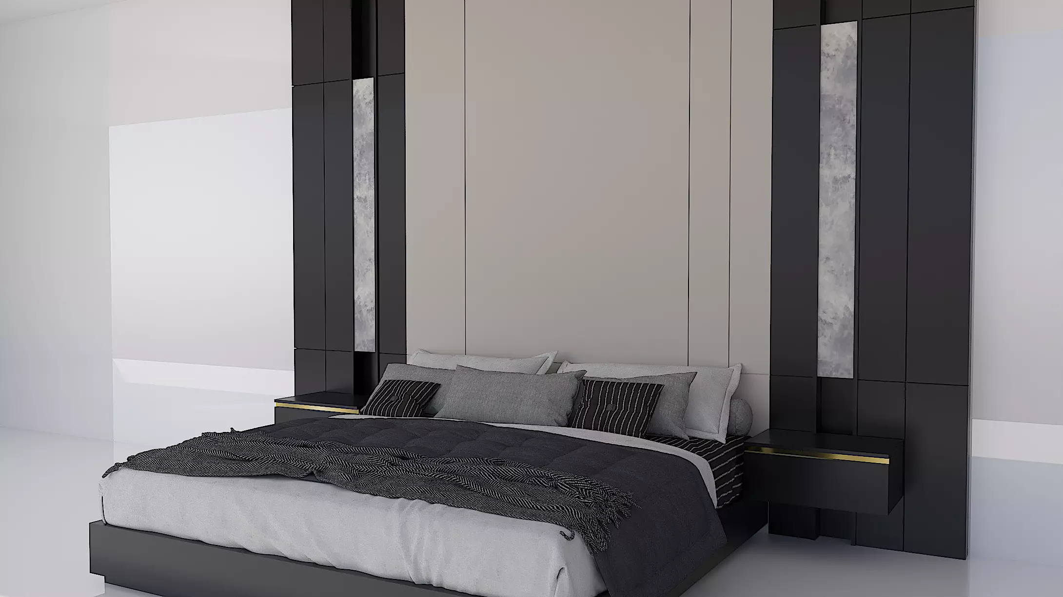 Shadow line Elegance Bed Set - Twilight 3D model_3