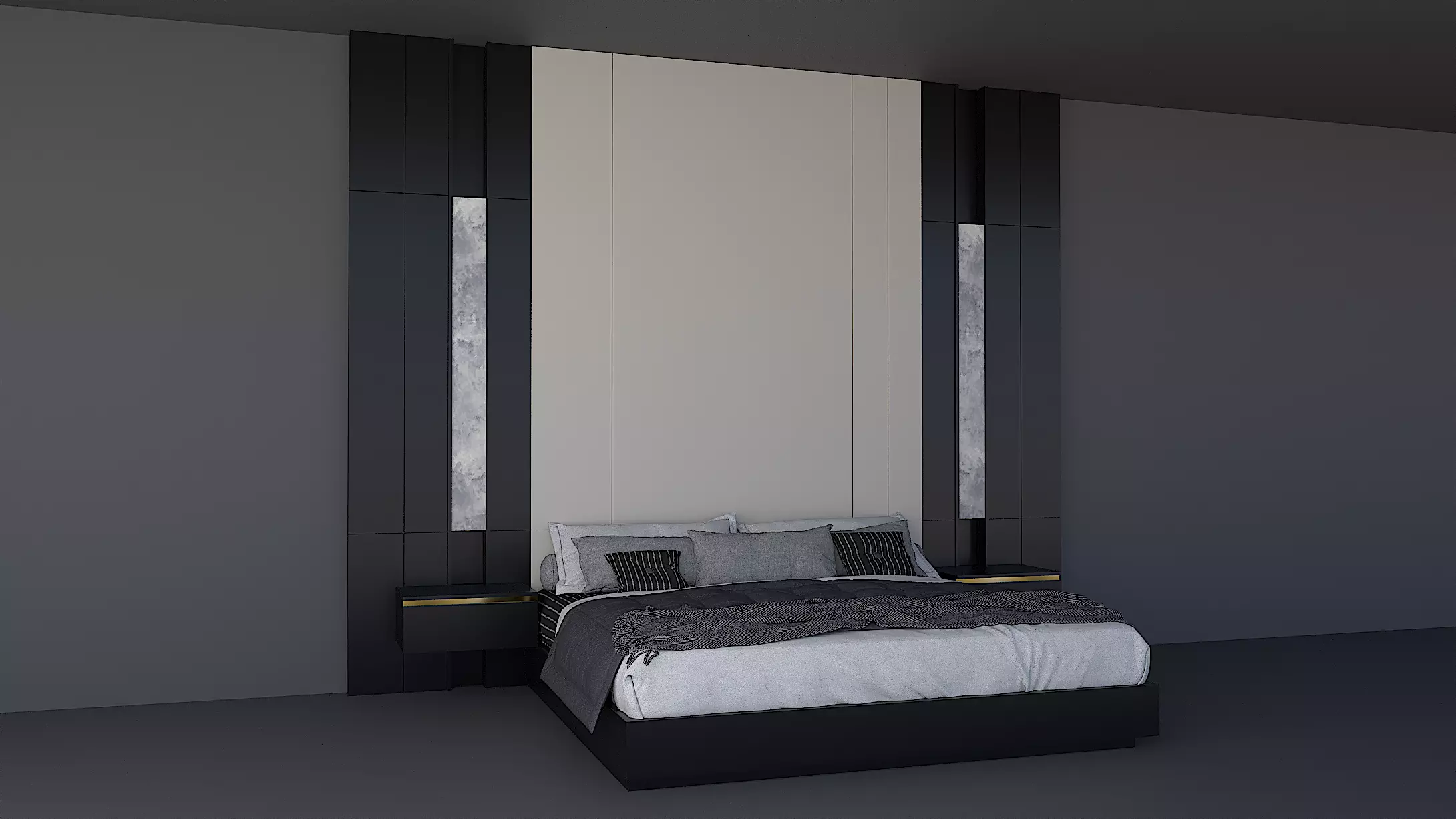 Shadow line Elegance Bed Set - Twilight 3D model_9