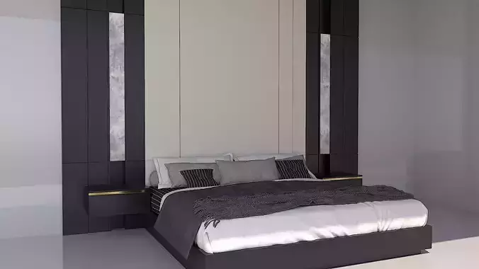 Shadow line Elegance Bed Set - Twilight 3D model Shadow line Elegance Bed Set - Twilight 3D model