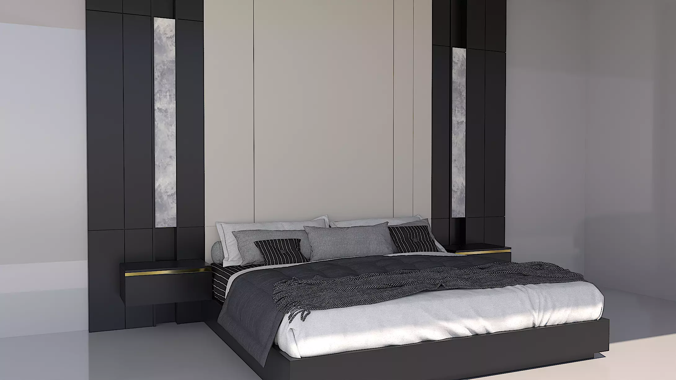 Shadow line Elegance Bed Set - Twilight 3D model_0