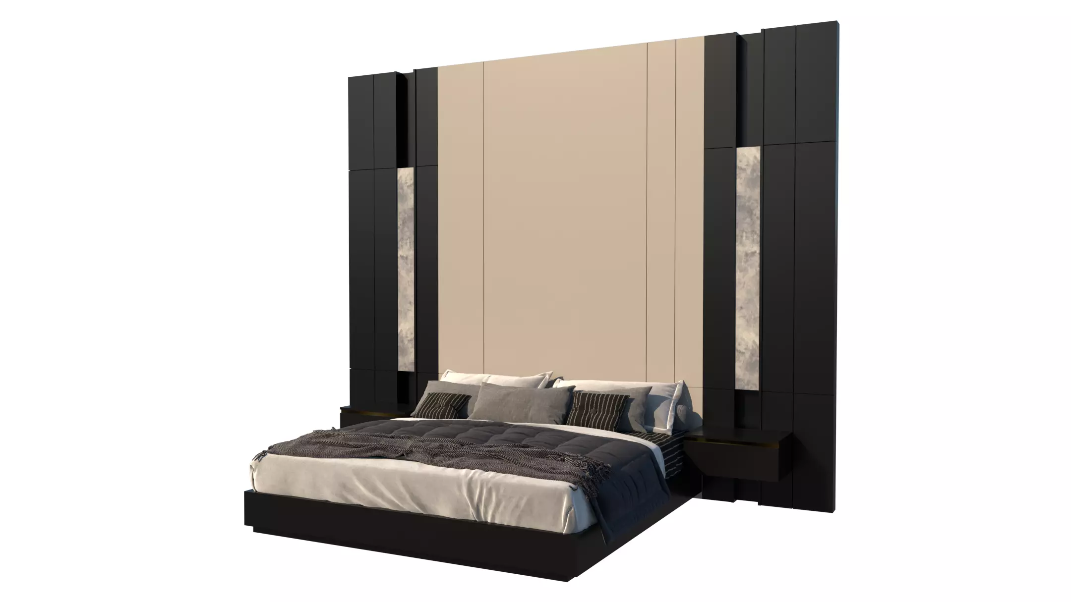 Shadow line Elegance Bed Set - Twilight 3D model_7