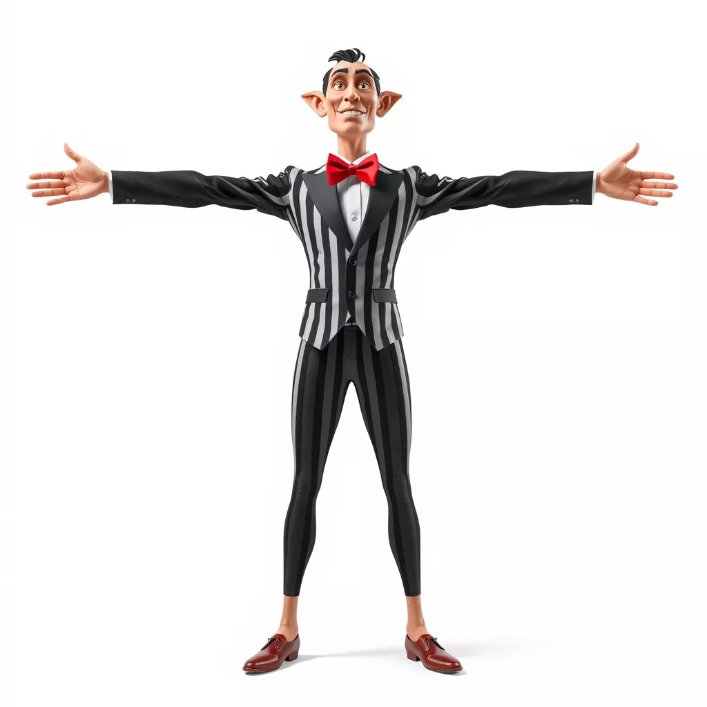 Striped Suit Character model pack Low-poly 3D model_3