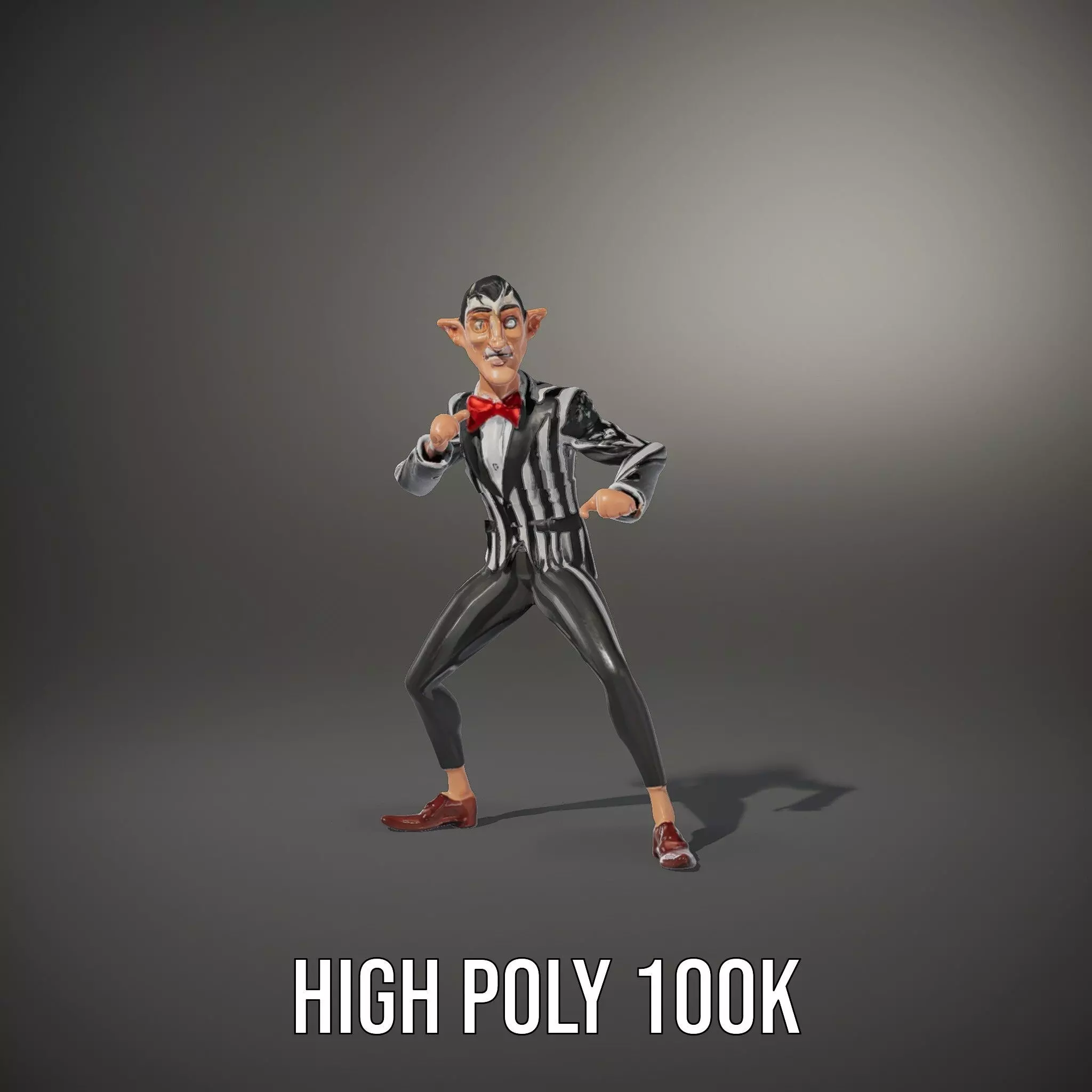 Striped Suit Character model pack Low-poly 3D model_10
