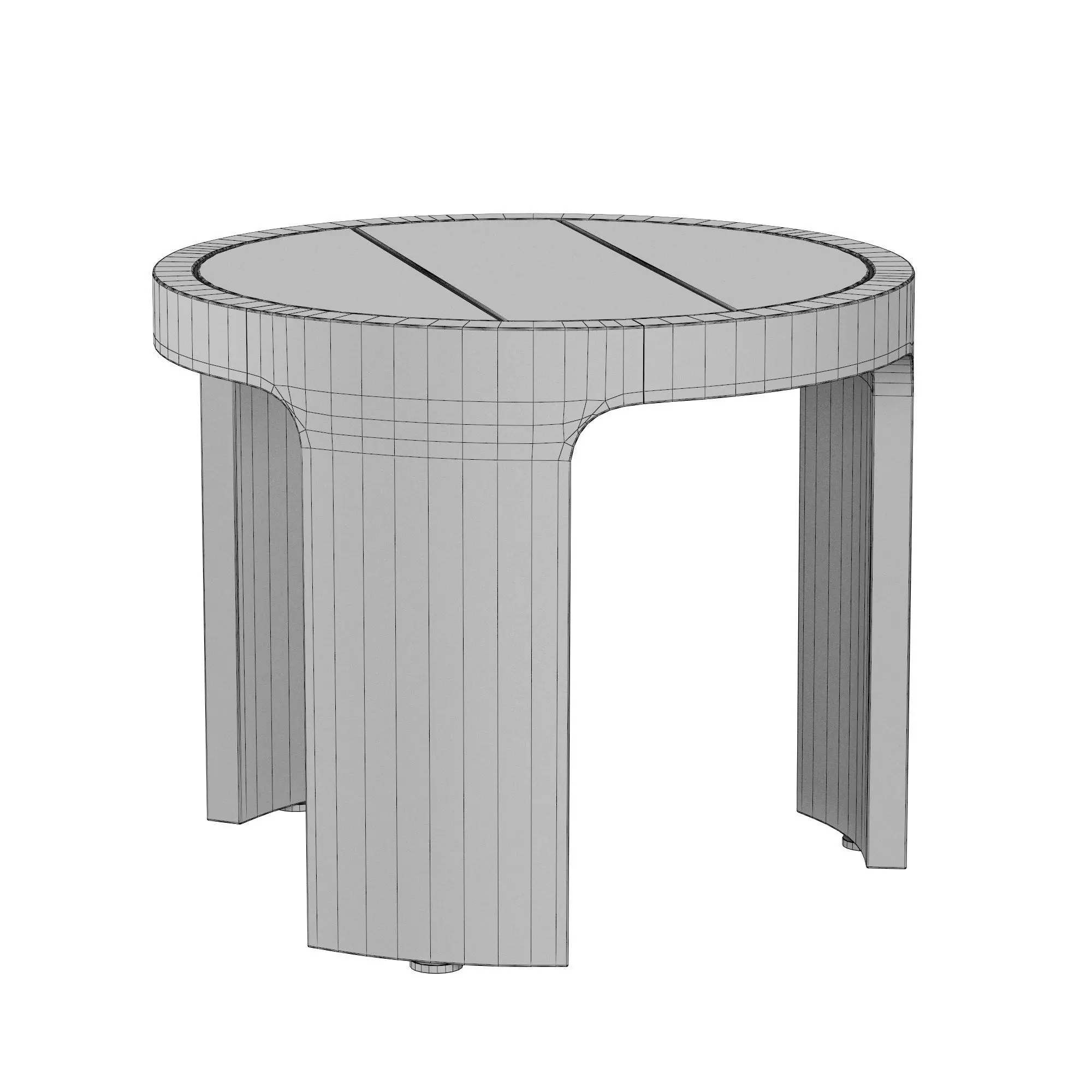 Sedona Teak Round Side Table 3D model_4