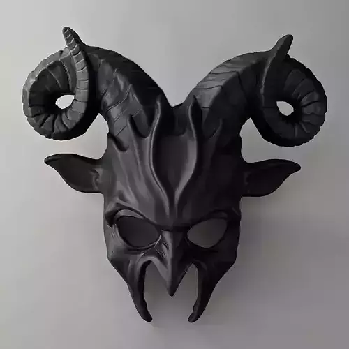 Demon Goat Baphomet Horn Mask toy 3D print model