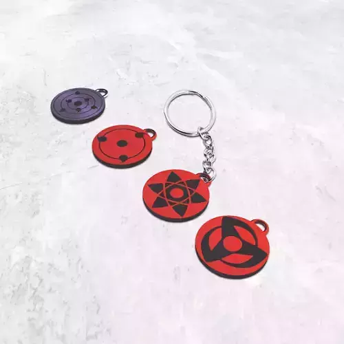Uchiha Sharingan  Rinnegan Charms Key Chain