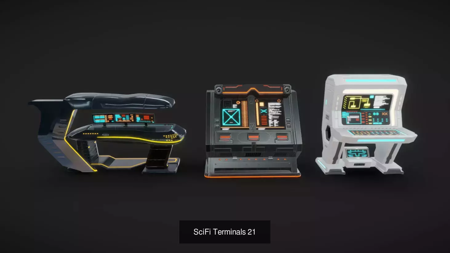 SciFi Terminals 3D Model Collection_4