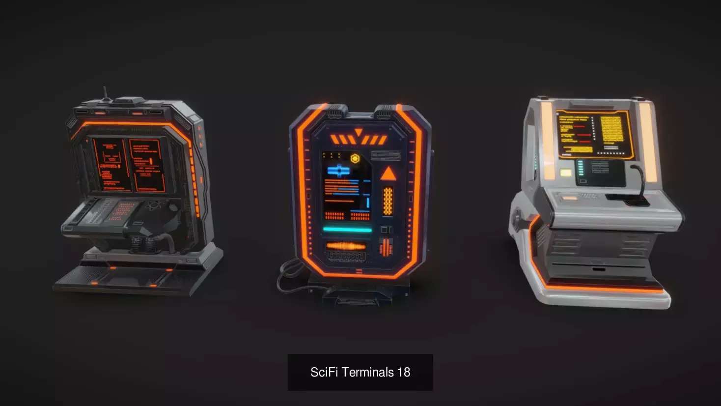 SciFi Terminals 3D Model Collection_1